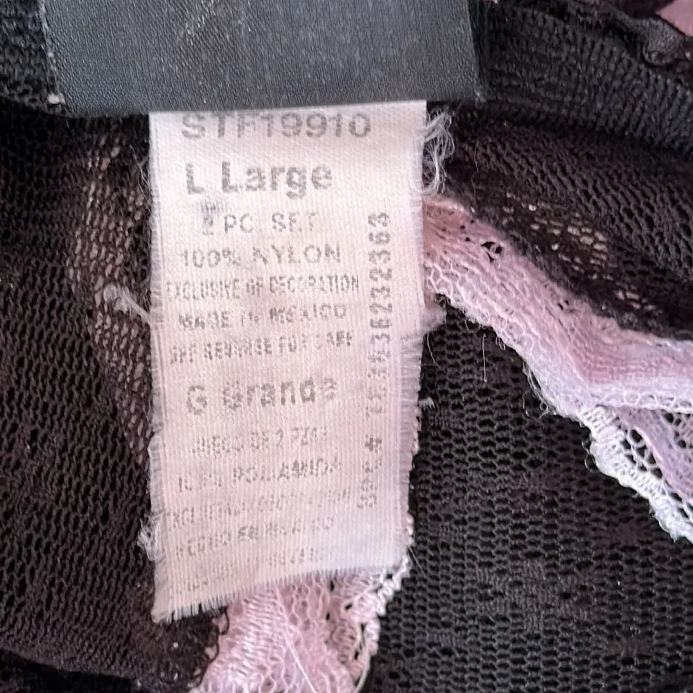 Secret Treasures Women’s Size Large Camisole Black with Pink Trim Lingerie